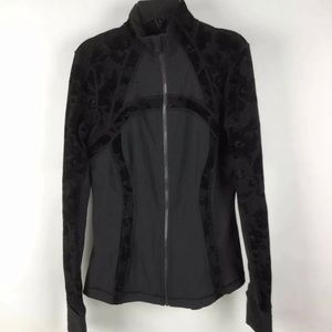 Lululemon Black Dark Gray Long Sleeve Zip Up SZ 8